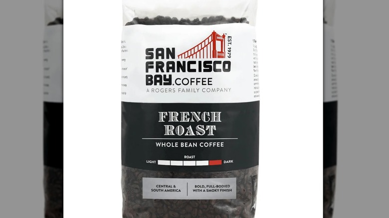 A close-up of a packet of San Francisco Bay French Roast coffee