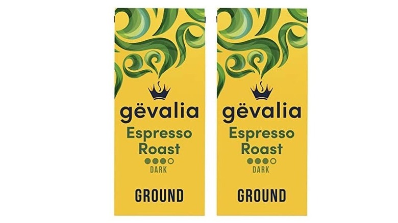 Two packets of Gevalia Espresso roast dark coffee