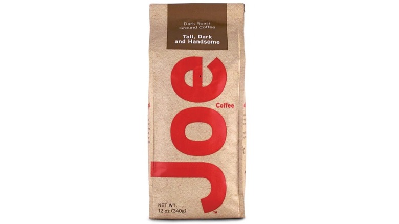 A packet of Joe Knows Coffee Tall Dark and Hansome