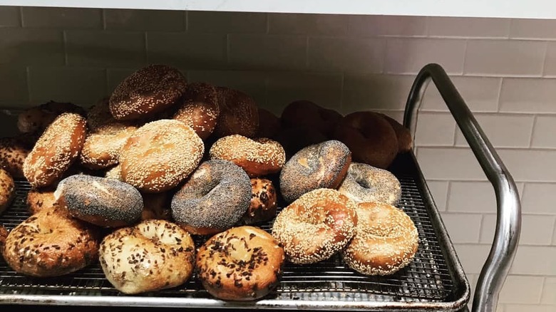 bagels on a cart