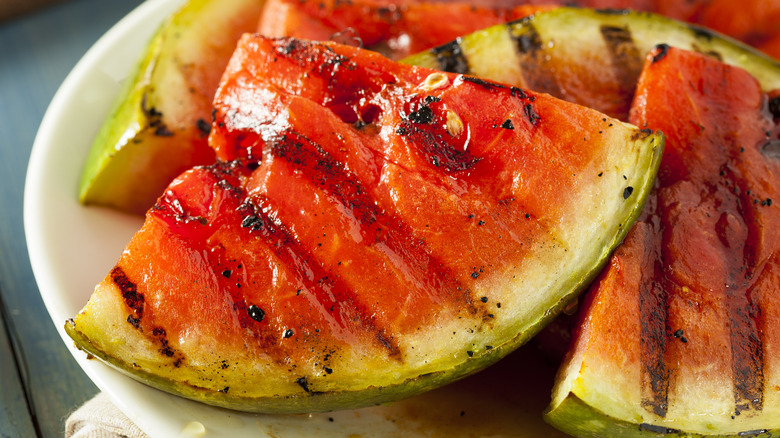Grilled watermelon slices