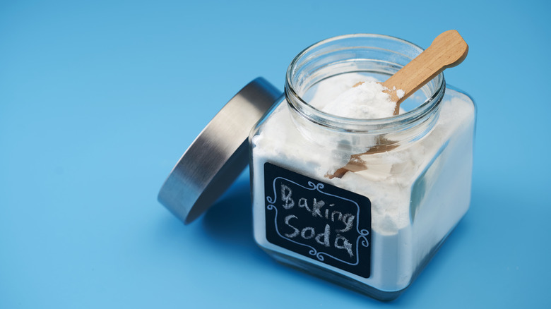 A jar of baking soda