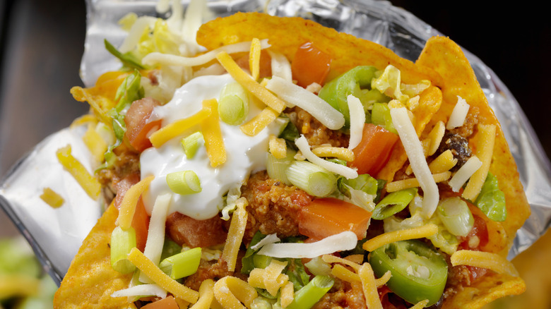 Beef taco salad in a bag