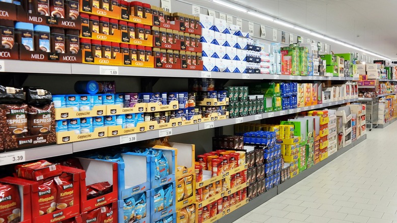 Coffee aisle at Aldi