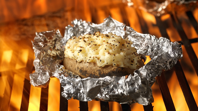 Potato on grill