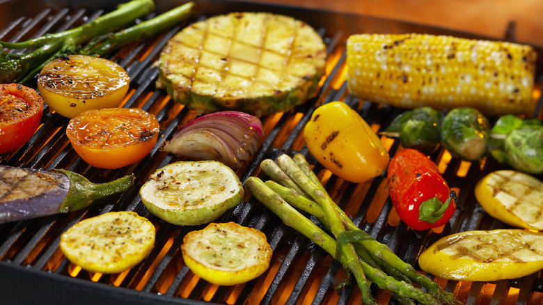 Vegetables on grill