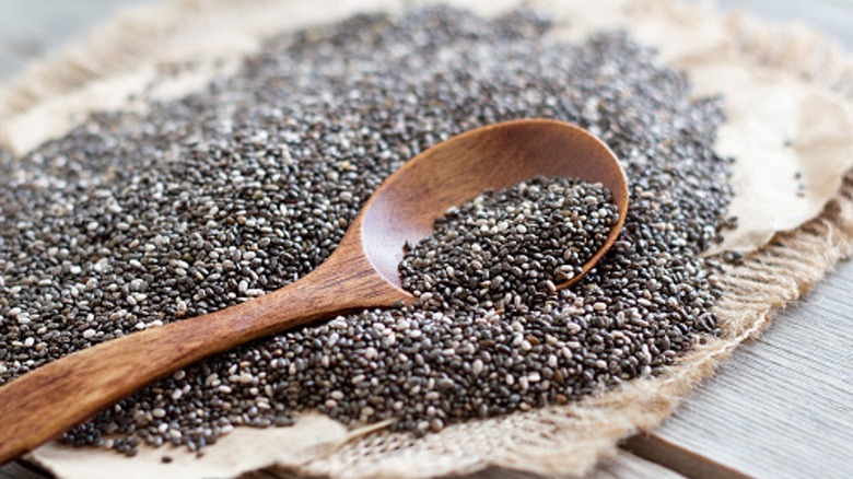 chia seeds on spoon