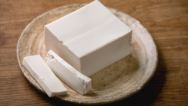 silken tofu on plate