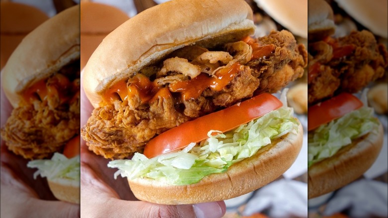 Fried chicken burger from Buffalo's Cafe