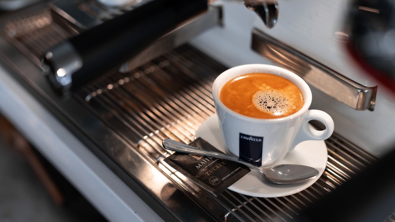 Espresso made from Lavazza coffee