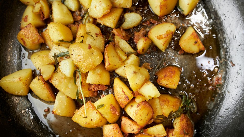 home fries in a skillet