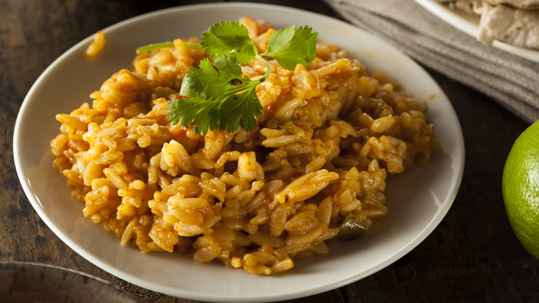 mexican rice in a bowl