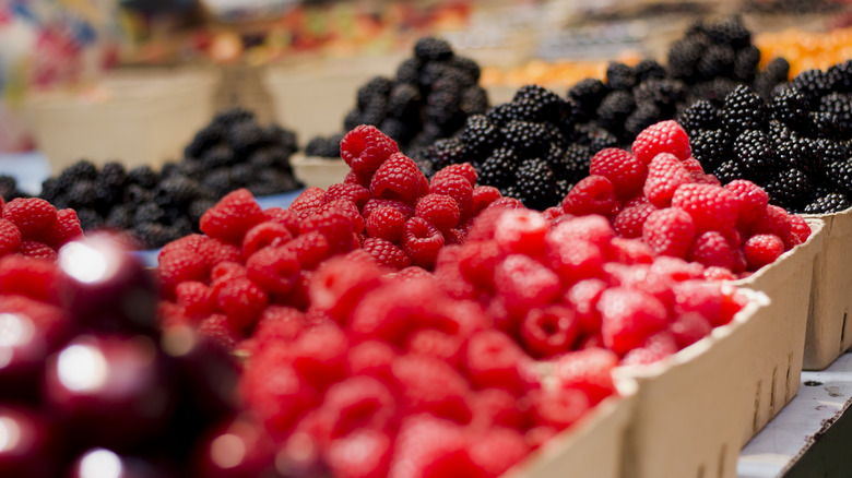 Berries at a market