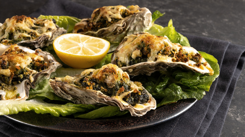 Oyster Rockefeller on a plate
