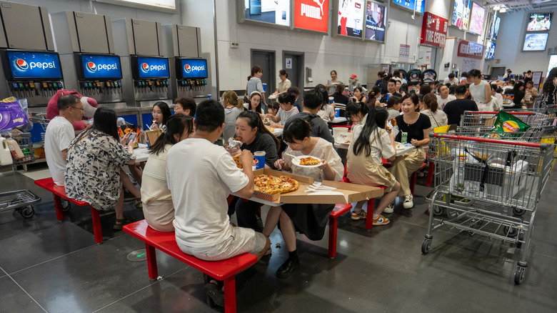 People eat at a Chinese Costco food court