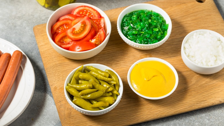 Chicago hot dog toppings