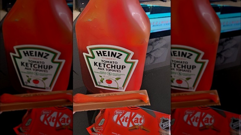 KitKat finger with Heinz ketchup