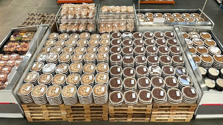 Above shot of Costco pies for sale