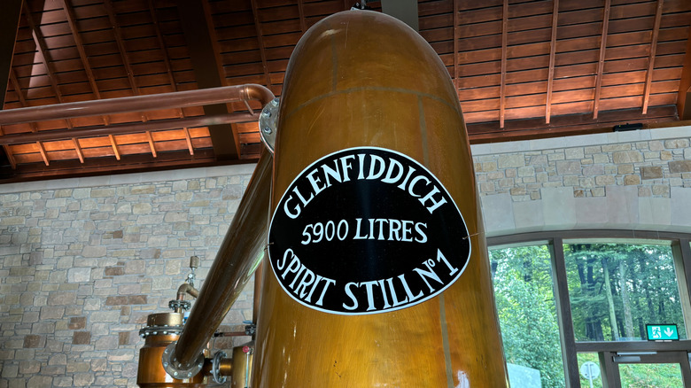 Glenfiddich spirit still in distillery