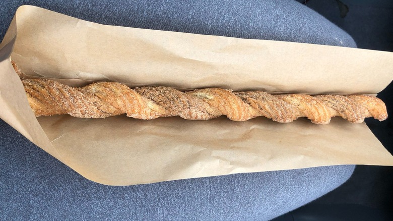 Churro wrapped in paper