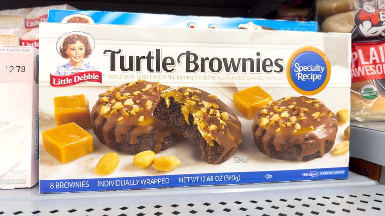 Little Debbie Turtle Brownies on shelf