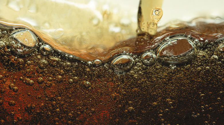 Close up carbonation in soda