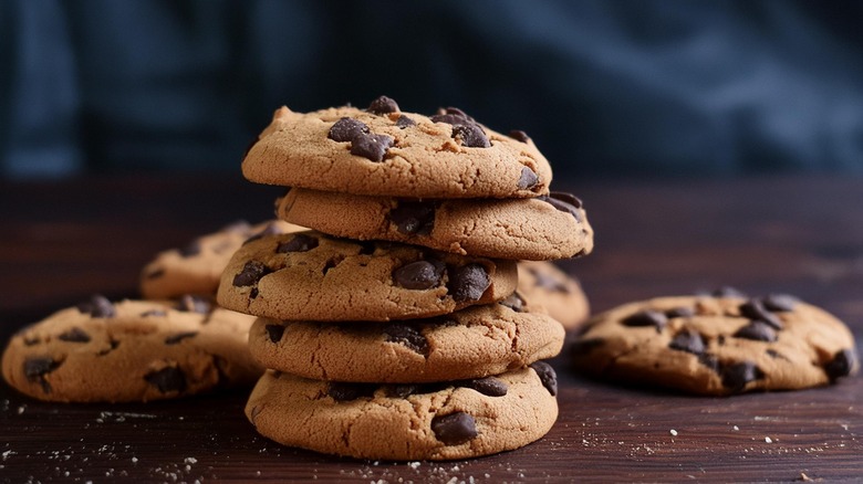 stack of chocolate chip cookies