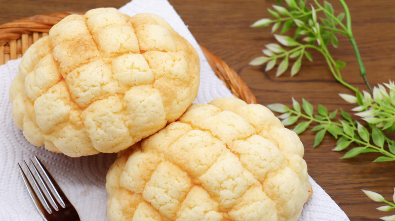 Two white melon buns