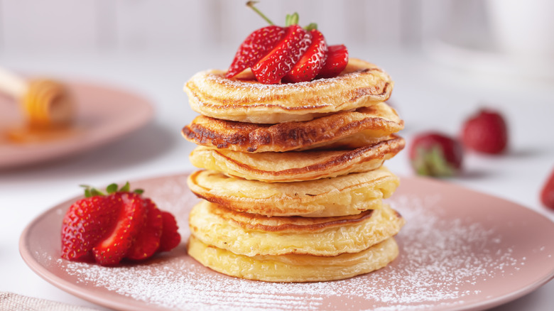 Stack of fluffy pancakes