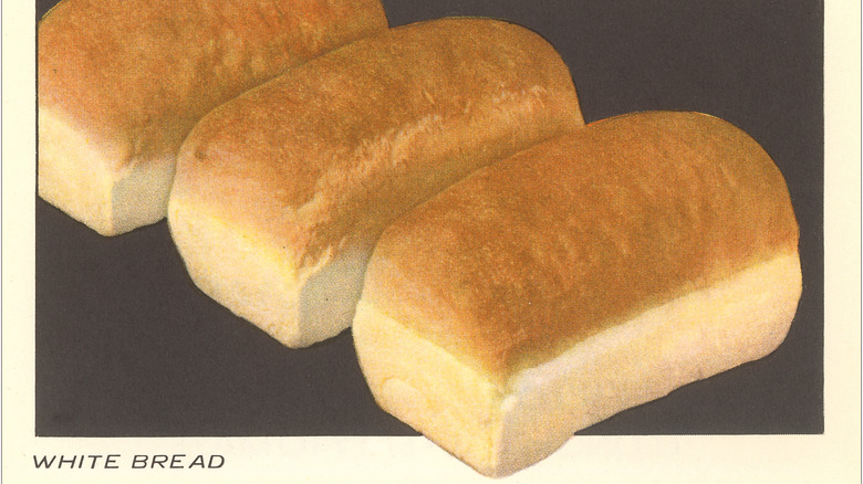 Vintage illustration of white bread loaves