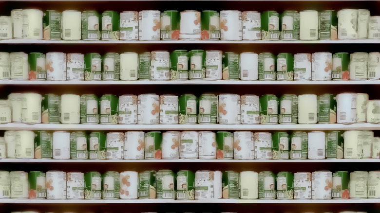 Shelves in a pantry.