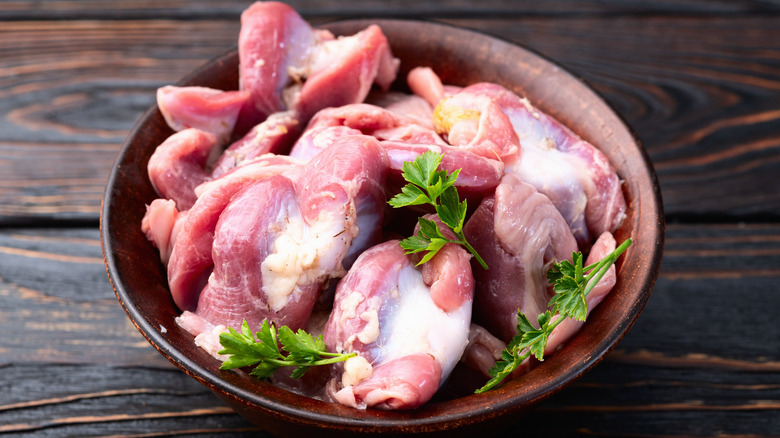 raw turkey giblets