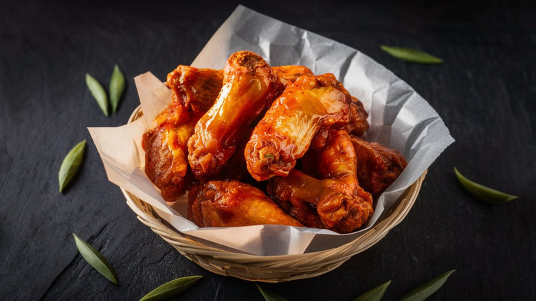 Basket of buffalo wings