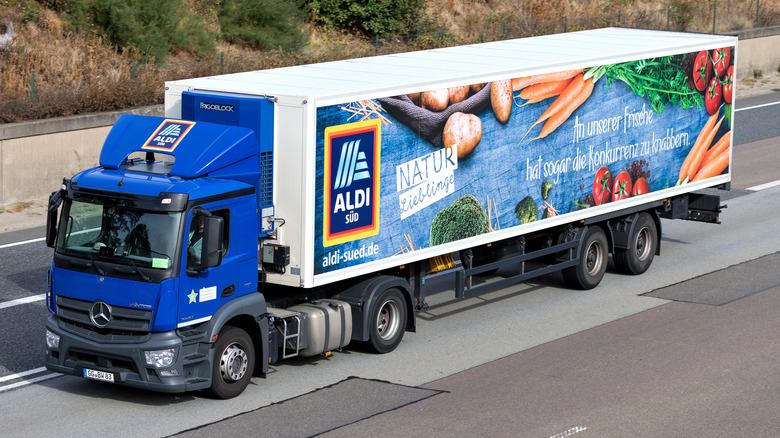 Aldi semi-truck on highway