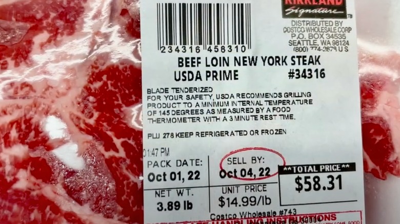 Costco steak with blade tenderized label