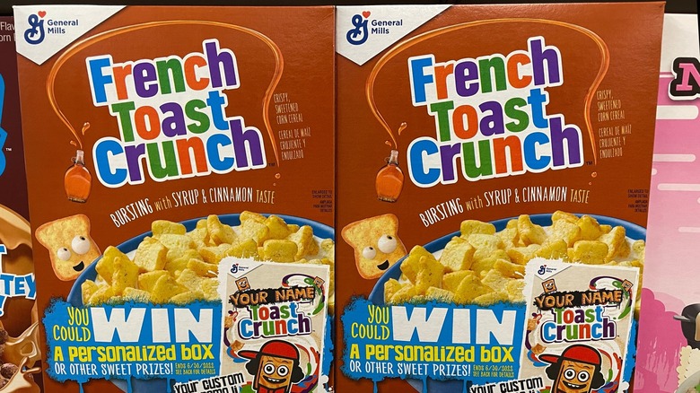 Two boxes of French Toast Crunch cereal