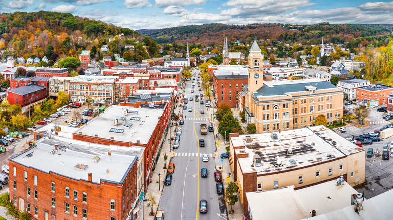 Aerial view of downtown Montpelier, Vermont