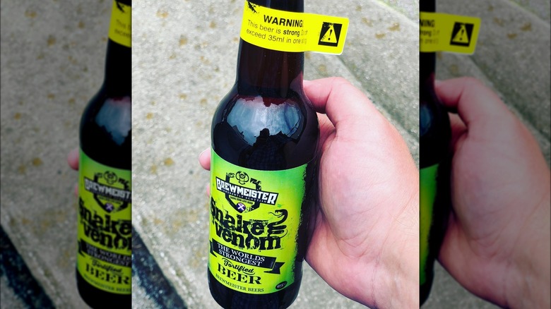 Snake venom beer warning label