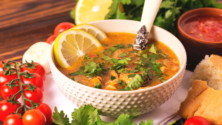 Soup served at Yom Kippur pre-fast meal