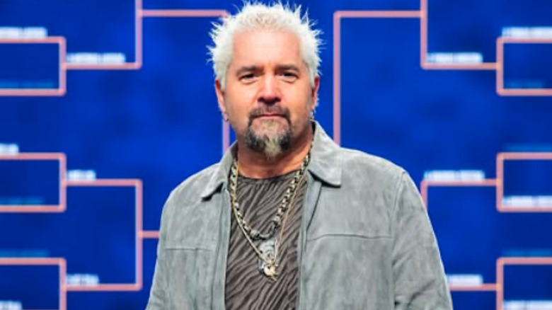 Guy Fieri on set looking at camera