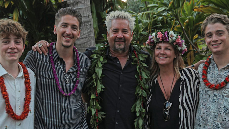 Guy Fieri and his family with nephew in Hawaii