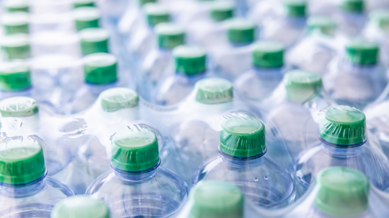 Bottles of water sealed in plastic