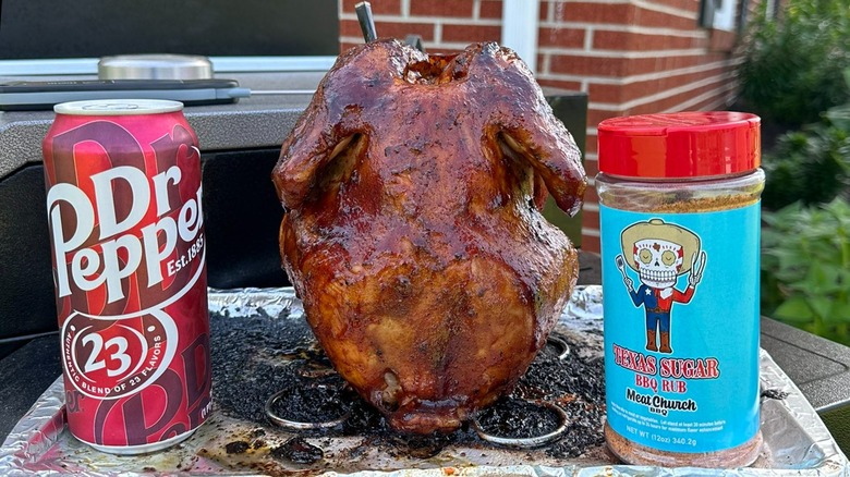 Dr. Pepper and meat rub chicken