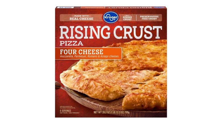 Kroger Four Cheese Rising Crust Frozen Pizza packaging