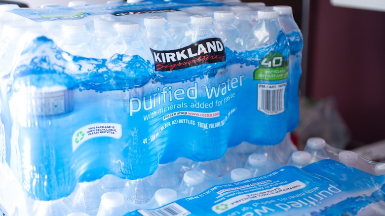 Case of bottled Kirkland water