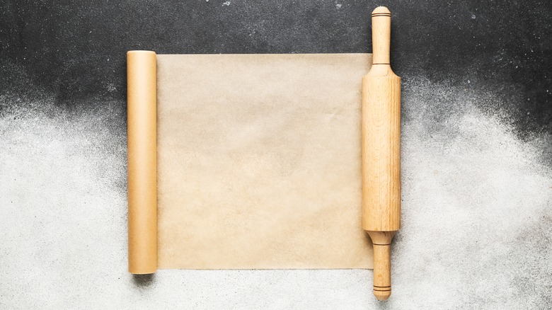 Parchment paper with rolling pin