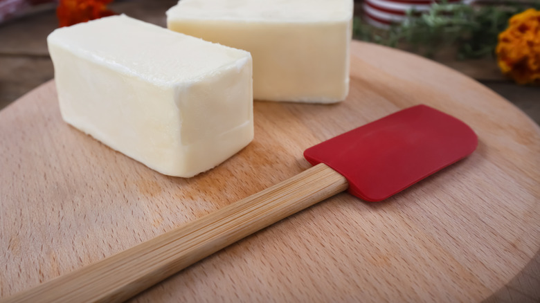 Softened butter on the counter