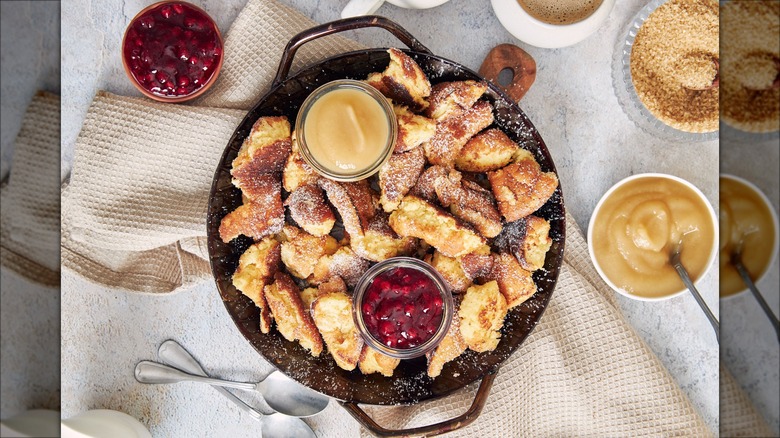 Kaiserschmarrn with applesauce and Zwetschgenröster