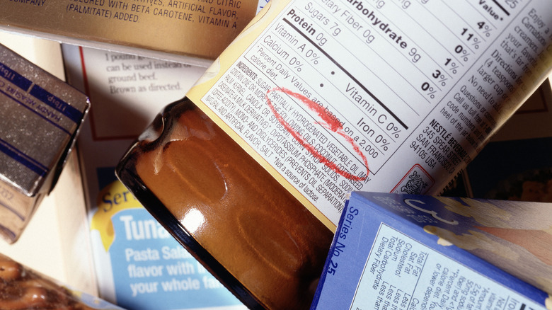 ingredient label with trans fats