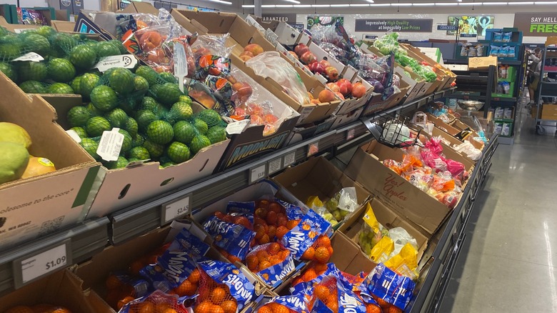 Produce section at Aldi